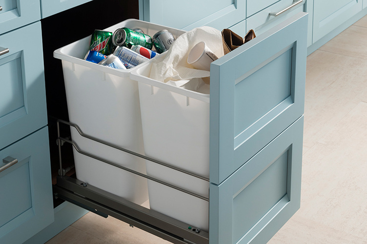 Double Waste Basket Cabinet